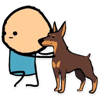 🐶 Strichmännchen, Hund, Cartoon, Freund, Haustier, Cyanide & Happiness telegram sticker