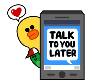 👋 TALK TO YOU LATER мультфильм, утка, медведь, переписка, телефон, любовь telegram sticker