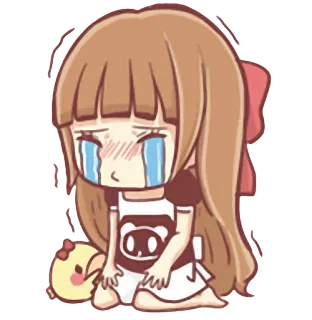 😭 weinen, traurig, Anime, Mädchen, Tränen, Cartoon telegram sticker