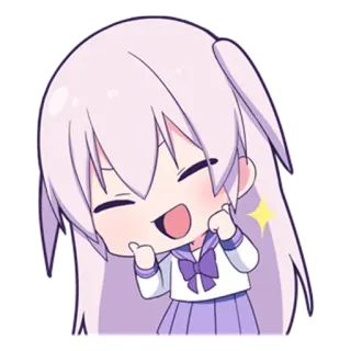 👍 Anime, Chibi, Fofo, Garota, Feliz, Mangá telegram sticker