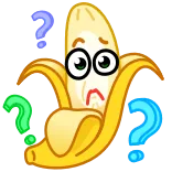🤷‍♂️ 香蕉, 问号, 卡通, 水果, 困惑, 眼镜 telegram sticker