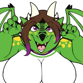 👍 dragon, cartoon, furry, monster, animal, fantasy telegram sticker