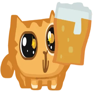 🍺 cat, beer, toast, cartoon, animal, drink telegram sticker
