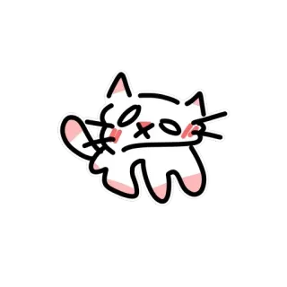 🤨 adesivo, gatto, cartone animato, morto, animale telegram sticker