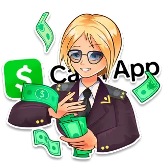 💸 Cash App soldi, contanti, finanza, pagamento, Cash App, uniforme, anime, ufficiale whatsapp sticker