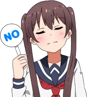 ❌ NO no, anime, girl, sign, cute, rejection telegram sticker