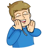🤤 cartoon, boy, joyful, emotional, cute telegram sticker