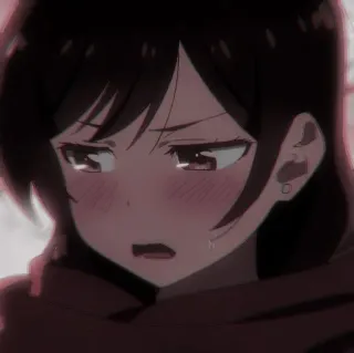 ⛓ anime, ragazza, triste, piangendo, lacrime, manga, ritratto telegram sticker