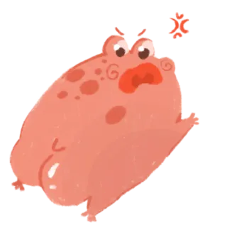 😡 rã, desenho animado, animal, fofo, engraçado, caprichoso whatsapp sticker