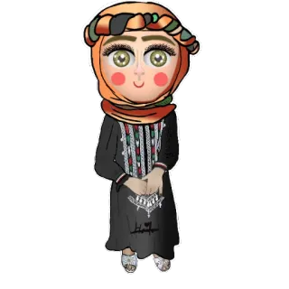 😳 wanita, pakaian adat, busana tradisional, kartun, karakter, ilustrasi telegram sticker