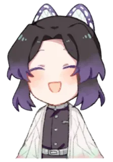 🥢 Shinobu Kocho Demon Slayer 动漫, 鬼灭之刃, 蝴蝶忍, Q版, 可爱 whatsapp sticker