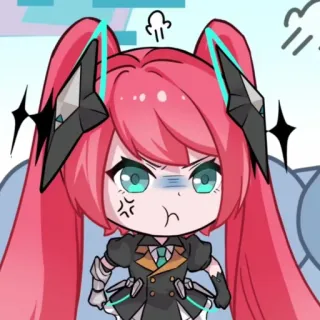 💖 アニメ, 怒り, 漫画, ちび, 可愛い, 女性 whatsapp sticker