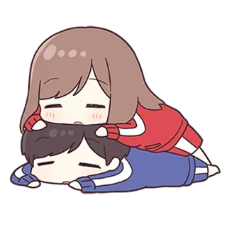 ❤️ アニメ, カップル, 睡眠, かわいい, 休憩, アニメ telegram sticker