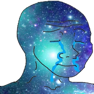 😰 galaxy, crying, meme, sad, wojak telegram sticker