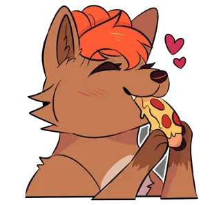 😋 лиса, пицца, милый, мультфильм, животное, еда, любовь telegram sticker