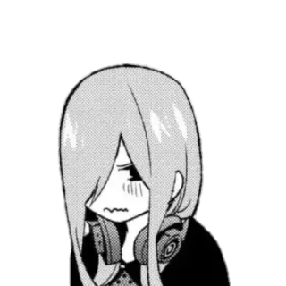 😖 Miku Nakano The Quintessential Quintuplets Anime, Manga, Miku Nakano, The Quintessential Quintuplets, Headphone, Sedih, Gadis whatsapp sticker