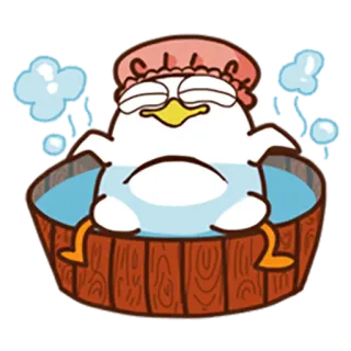 😌 Ente, Baden, Entspannung, Badewanne, Wasser, Süß, Cartoon, Tier telegram sticker