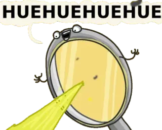 😂 HUEHUEHUEHUE espejo, dibujo animado, riendo, gracioso, expresión, amarillo, cara whatsapp sticker