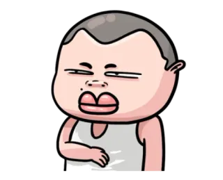 😐 dibujo animado, personaje, cara, expresión, persona whatsapp sticker