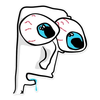 🤤 sticker, cartoon, character, eyes, funny, white telegram sticker