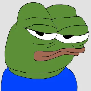 😒 Pepe the Frog Pepe, frog, meme, internet, sad, FeelsBadMan telegram sticker