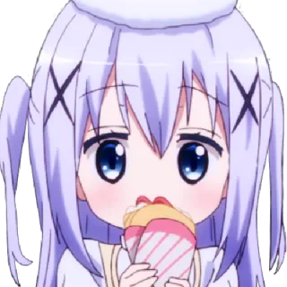 🍰 anime, linda, chica, crepe, comiendo whatsapp sticker