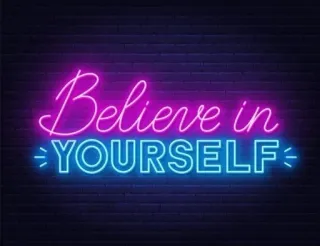 💜 Believe in YOURSELF glauben, dich selbst, neon, motivation, inspiration, positiv, ermutigung telegram sticker