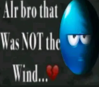 😧 Blue M&M M&M's Alr bro that Was NOT the Wind... telegram sticker