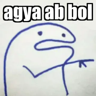 👉 agya ab bol Meme, Kreskówka, Śmieszne, Wyrażenie, Sarkazm telegram sticker