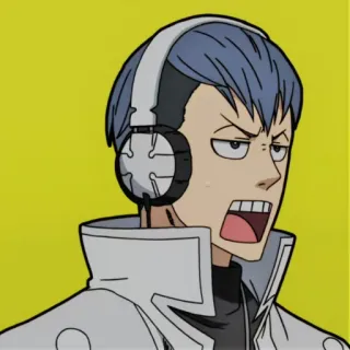 😦 Anime, Personnage, Casque, Dessin animé, Expression, En colère telegram sticker