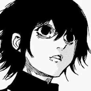 ⛓ anime, manga, portrait, black and white telegram sticker