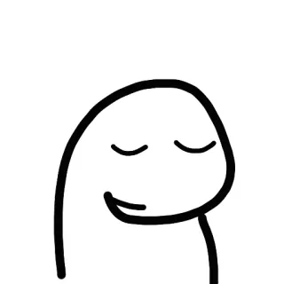 😌 blob, cartoon, minimalist, cute, expression, happy, simple, doodle whatsapp sticker