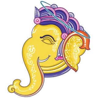 Funky Pattachitra Ganesha telegram stickers
