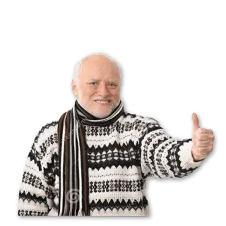 😬 Hide the Pain Harold meme, internet, funny, portrait, stock photos telegram sticker