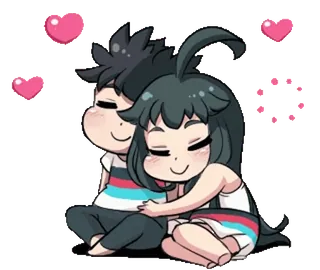 🎈 cartoon, love, couple, animation, heart telegram sticker