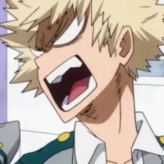 🥲 Bakugo Katsuki My Hero Academia アニメ, マンガ, 怒り, 表情, 僕のヒーローアカデミア, 爆豪 telegram sticker