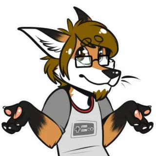 😒 Фурри, Антропоморфный, Лис, Персонаж, Мультфильм, Милый telegram sticker