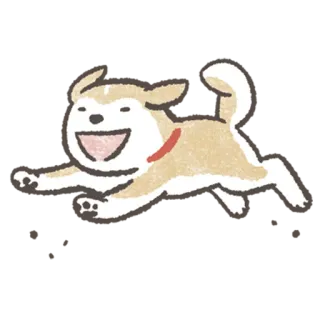 😄 개, 달리기, 행복한, 동물, 애완 동물 telegram sticker