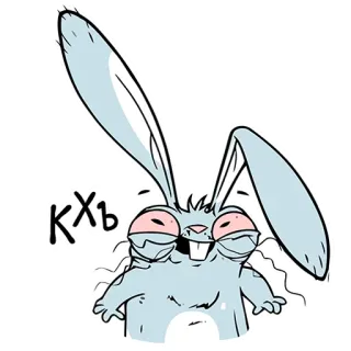 🥴 Кхъ kelinci kartun, kelinci, wajah lucu, ilustrasi, gambar whatsapp sticker