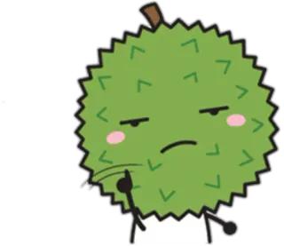 ☝ Durian, Owoc, Kreskówka, Myślenie, Jedzenie telegram sticker
