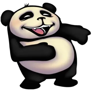 😆 Panda, Dier, Schattig, Beer, Cartoon, Illustratie telegram sticker