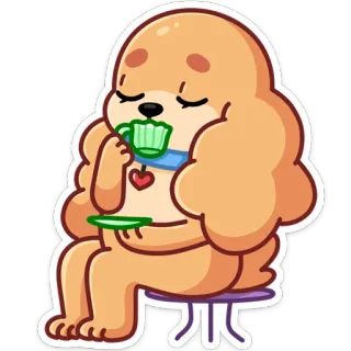☕️ Hund, Tee, Tier, süß, Cartoon telegram sticker