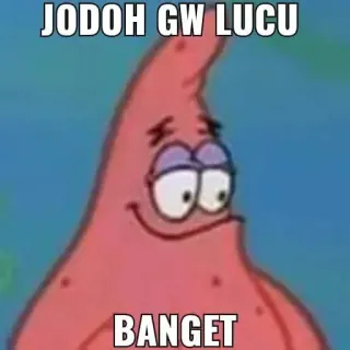 ➖ Patrick Star Spongebob Squarepants JODOH GW LUCU BANGET patrick étoile, bob l'éponge, drôle, mème telegram sticker