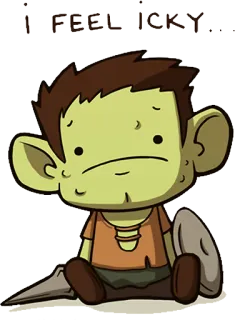 😨 I FEEL ICKY. грустный, мерзкий, больной, мультик, персонаж whatsapp sticker