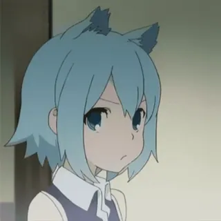 🎌 动漫, 卡通, 可爱, 插画, 蓝头发, 角色, 数字艺术, 艺术 telegram sticker