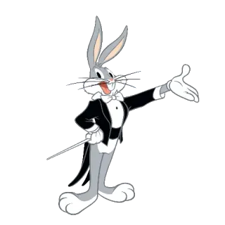 🤵 Bugs Bunny Looney Tunes Desenho animado, Coelho, Orquestra, Maestro, Looney Tunes, Pernalonga telegram sticker