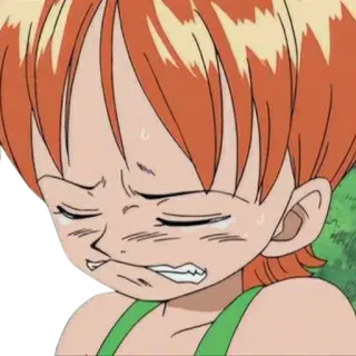 👑 Nami One Piece Anime, One Piece, Nami, pleurs, triste whatsapp sticker