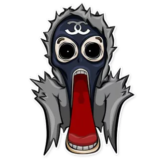 😵 Horreur, Monstre, Masque à gaz, Effrayant, Cauchemardesque, Grotesque telegram sticker