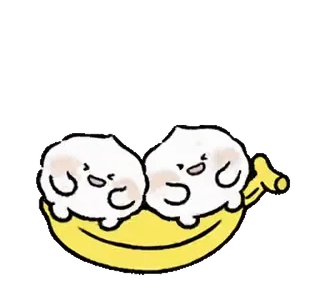 🤣 fofo, kawaii, banana, comida, feliz, desenho animado, ilustração telegram sticker