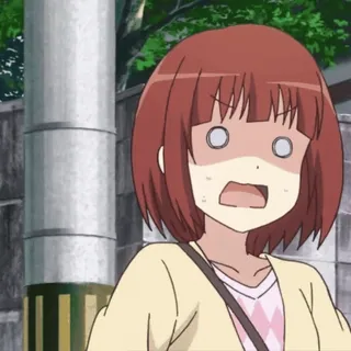 😧 Anime, Schockiert, Überrascht, Frau, Cartoon, Ausdruck telegram sticker